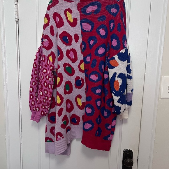 FARM Rio Colorful Leopard Pattern Open-Front Cardigan Sweater - Multi - Picture 7 of 7